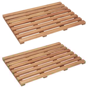 Vidaxl Bath Mats 2 Pcs Solid Acacia Wood 56x37 Cm