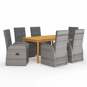 

vidaXL 7 Piece Garden Dining Set Grey