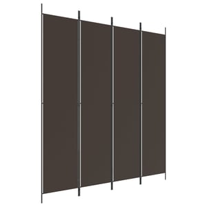 

vidaXL 4-Panel Room Divider Brown 200x220 cm Fabric