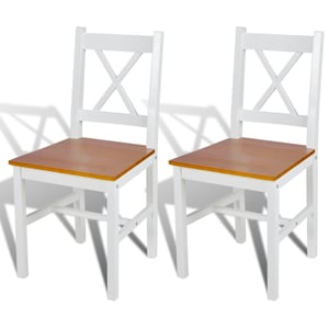 

vidaXL Dining Chairs 2 pcs White Pinewood