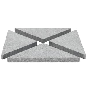 

vidaXL Umbrella Weight Plates 4 pcs Grey Granite Triangular 60 kg