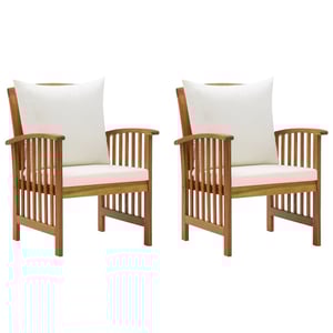 

Vidaxl Garden Chairs With Cushions 2 Pcs Solid Acacia Wood