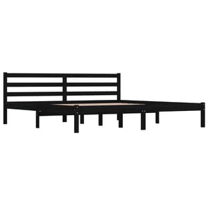 

vidaXL Bed Frame Solid Wood Pine 180x200 cm Black 6FT Super King