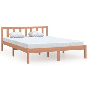 

vidaXL Bed Frame Honey Brown Solid Pinewood 140x200 cm