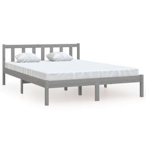 

vidaXL Bed Frame Grey Solid Pinewood 160x200 cm