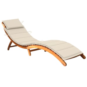 

vidaXL Garden Sun Lounger with Cushion Solid Acacia Wood