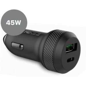 Smart Premium 45Watt Dual Port Fast Car Charger Black