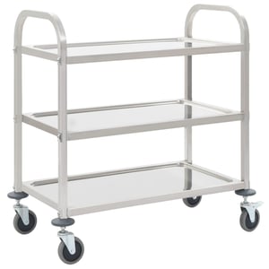

vidaXL 3-Tier Kitchen Trolley 95x45x83.5 cm Stainless Steel