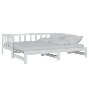 

Vidaxl Pull-out Day Bed White Solid Pinewood 2x