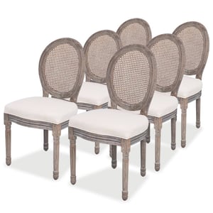 

vidaXL Dining Chairs 6 pcs Cream Fabric