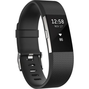 Fitbit Charge 2 Wristband Laryon Black Silver Large