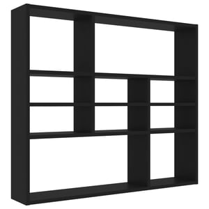 

vidaXL Wall Shelf Black 90x16x78 cm Engineered Wood