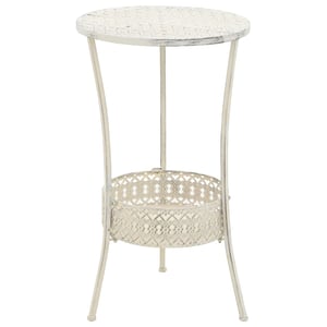 

vidaXL Bistro Table Vintage Style Round Metal 40x70 cm White