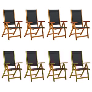 

vidaXL Folding Garden Chairs 8 pcs Solid Wood Acacia and Textilene