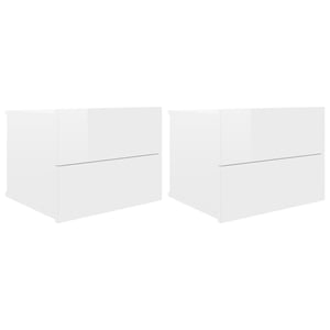 

vidaXL Bedside Cabinets 2 pcs High Gloss White 40x30x30 cm Engineered Wood