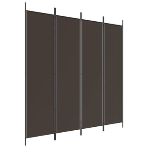 

vidaXL 4-Panel Room Divider Brown 200x200 cm Fabric