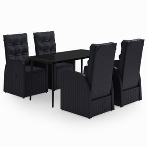 

vidaXL 5 Piece Garden Dining Set with Cushions Black