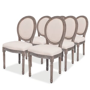 

vidaXL Dining Chairs 6 pcs Cream Fabric