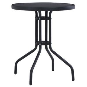 

vidaXL Garden Table Black 80 cm Steel and Glass