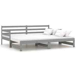 

Vidaxl Pull-out Day Bed Grey Solid Pinewood 2x