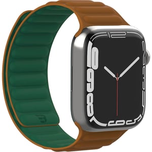 Baykron Silicone Magnetic Strap For Apple Watch 42/44/45mm Green/Brown