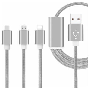 Xcell CB120MLC 3in1 Charging Cable 1M Silver