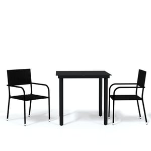 

vidaXL 3 Piece Garden Dining Set Black