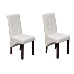 

vidaXL Dining Chairs 2 pcs White Faux Leather