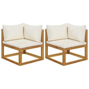 

Vidaxl Sectional Corner Sofas 2 Pcs With Cushions Cream White