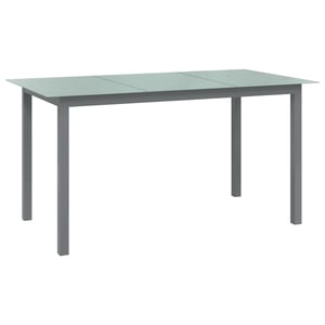 

vidaXL Garden Table Light Grey 150x90x74 cm Aluminium and Glass