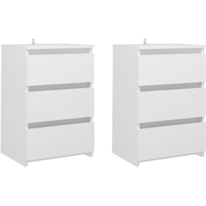 

Vidaxl Bed Cabinets 2 Pcs White 40x35x62.5 Cm Chipboard