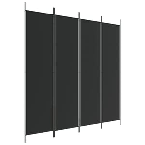

vidaXL 4-Panel Room Divider Black 200x200 cm Fabric