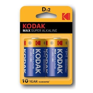 Kodak KD2 Max 1.5V Alkaline Battery D SIZE x 2pcs
