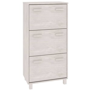 

vidaXL Shoe Cabinet HAMAR White 59.5x35x117 cm Solid Wood Pine