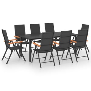 

Vidaxl 9 Piece Garden Dining Set Black And Brown