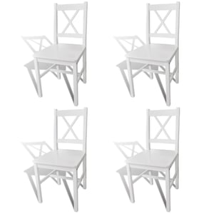 

vidaXL Dining Chairs 4 pcs White Pinewood