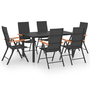 

Vidaxl 7 Piece Garden Dining Set Black And Brown