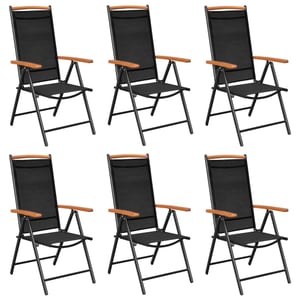 

vidaXL Folding Garden Chairs 6 pcs Textilene Black