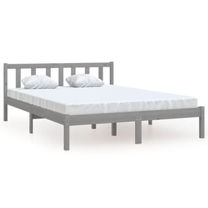 

vidaXL Bed Frame Grey Solid Pinewood 120x200 cm