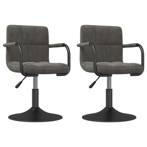 

Vidaxl Swivel Dining Chairs 2 Pcs Dark Grey Velvet