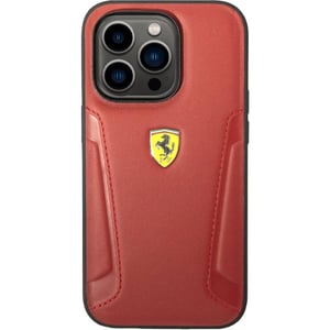 Ferrari Leather Case Red With Hot Stamped Sides iPhone 14 Pro