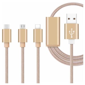Xcell CB120MLC 3in1 Charging Cable 1M Gold