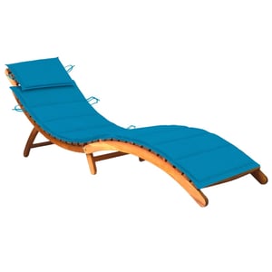 

vidaXL Garden Sun Lounger with Cushion Solid Acacia Wood