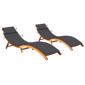 

vidaXL Sun Loungers 2 pcs with Cushions Solid Acacia Wood