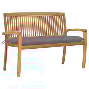 

Vidaxl Stacking Garden Bench With Cushion 128.5 Cm Solid Teak Wood