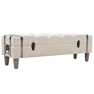 

vidaXL Storage Bench Solid Wood and Steel 111x34x37 cm