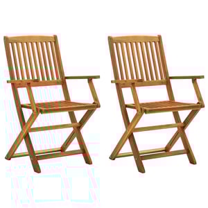 

vidaXL Folding Outdoor Chairs 2 pcs Solid Acacia Wood