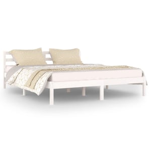 

vidaXL Day Bed Solid Wood Pine 160x200 cm King Size White