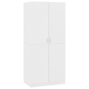 

Vidaxl Wardrobe White 80x52x180 Cm Engineered Wood