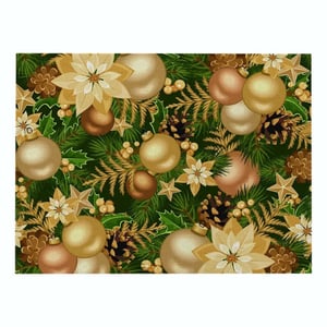 Deals For Less -set Of 4 Pieces Christmas Placemat Water Proof Linen, Christmas Balls Design
